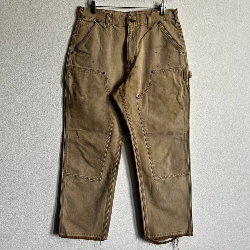 Carhartt B136 BRN faded brown double knee work wear carpenter pants